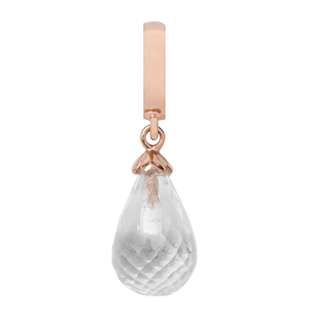 Christina Collect Drop Crystal charm – rosaforgyldt sølv, 6 mm til Classic læderarmbånd